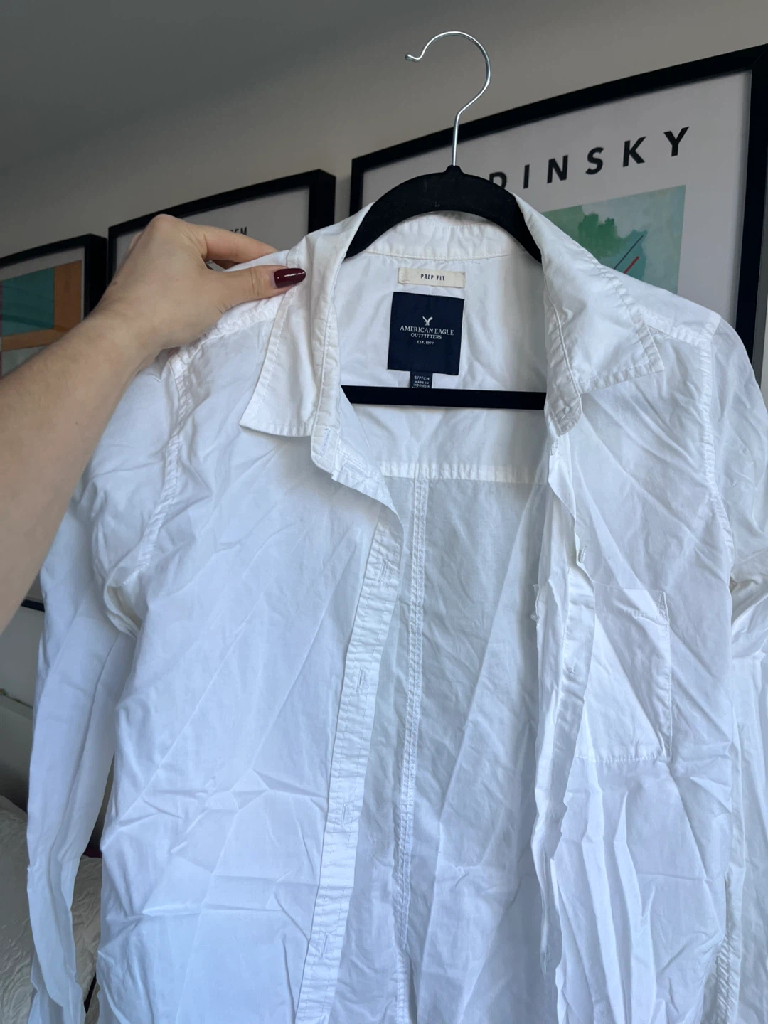 American Eagle Outfitters White Button-Down Shirt