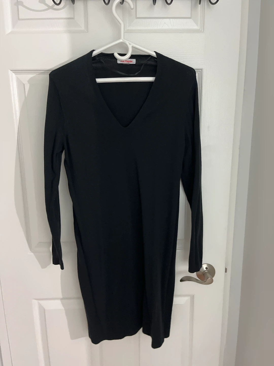 Joe Fresh Black V-Neck Long Sleeve Dress