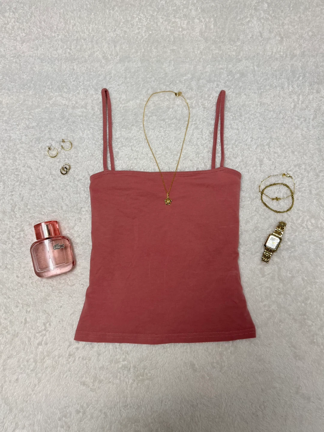 Pink Spaghetti Strap Camisole Tank Top