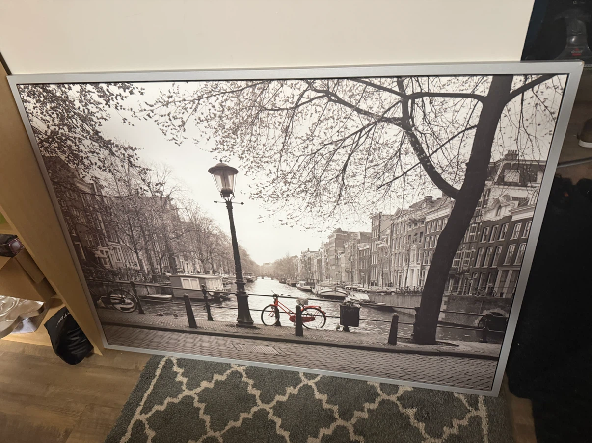 Large Amsterdam Canal Scene Wall Art