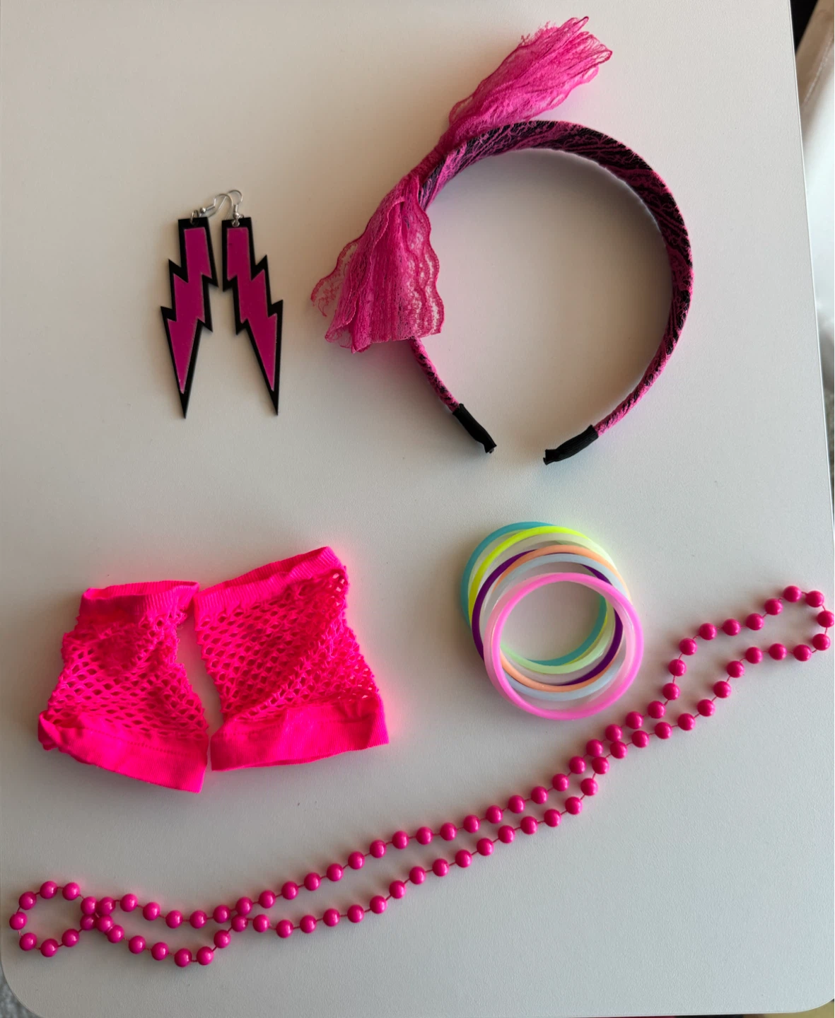 80s Style Neon Costume Accessory Set