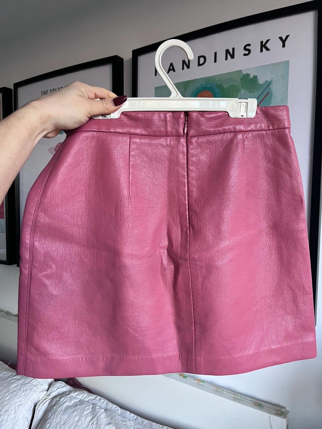 Wilfred Pink Leather Mini Skirt - photo 2