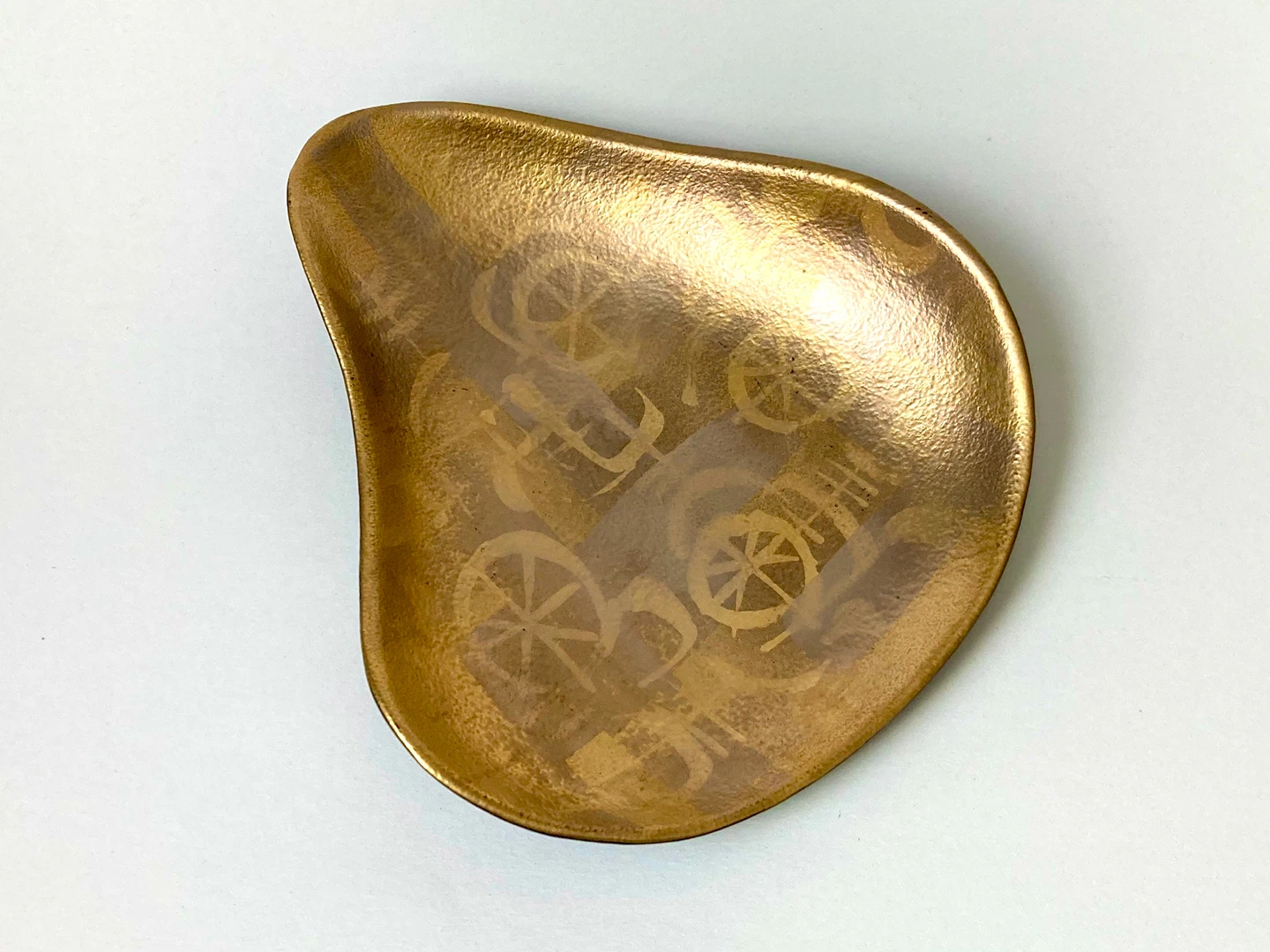 Vintage MCM 1960 Sascha Brastoff Gold Ceramic Art Plate - photo 2