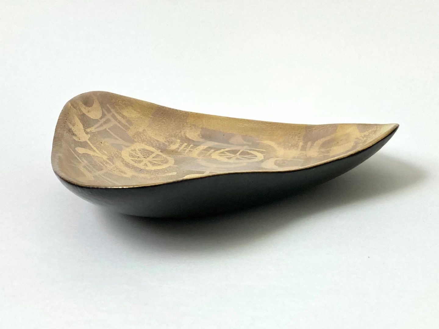 Vintage MCM 1960 Sascha Brastoff Gold Ceramic Art Plate - photo 3