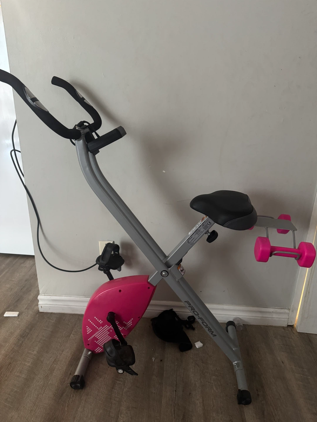 Pro-Form Stationary Exercise Bike with Dumbbells - photo 4