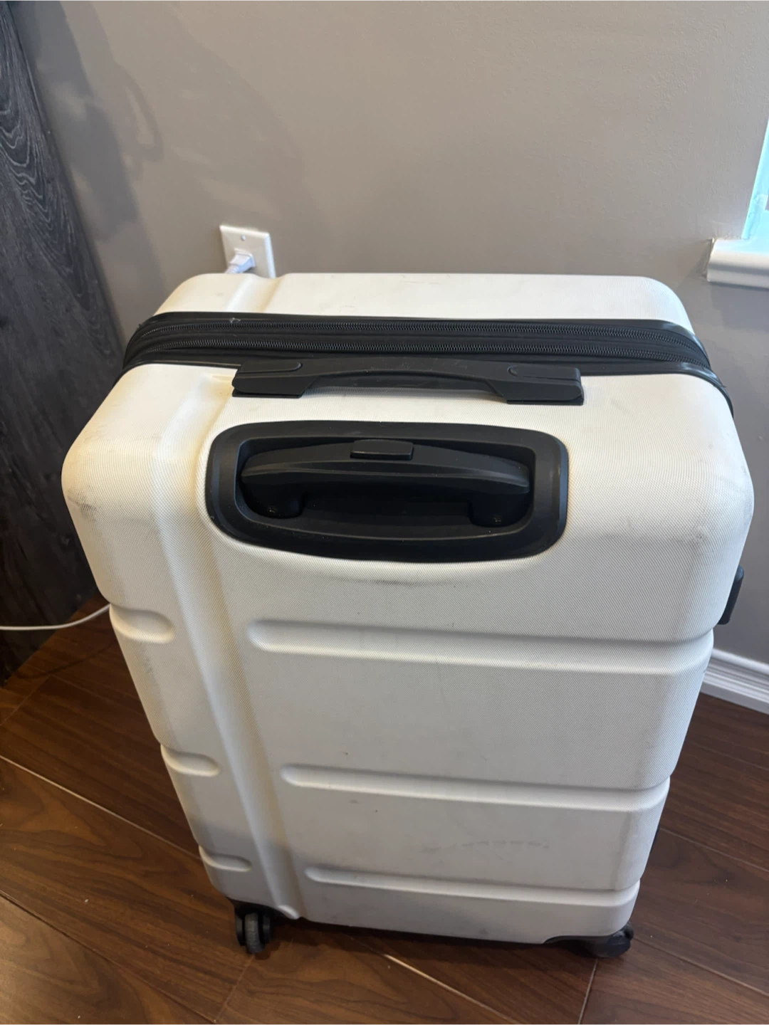 White Hard-Shell Carry-On Luggage