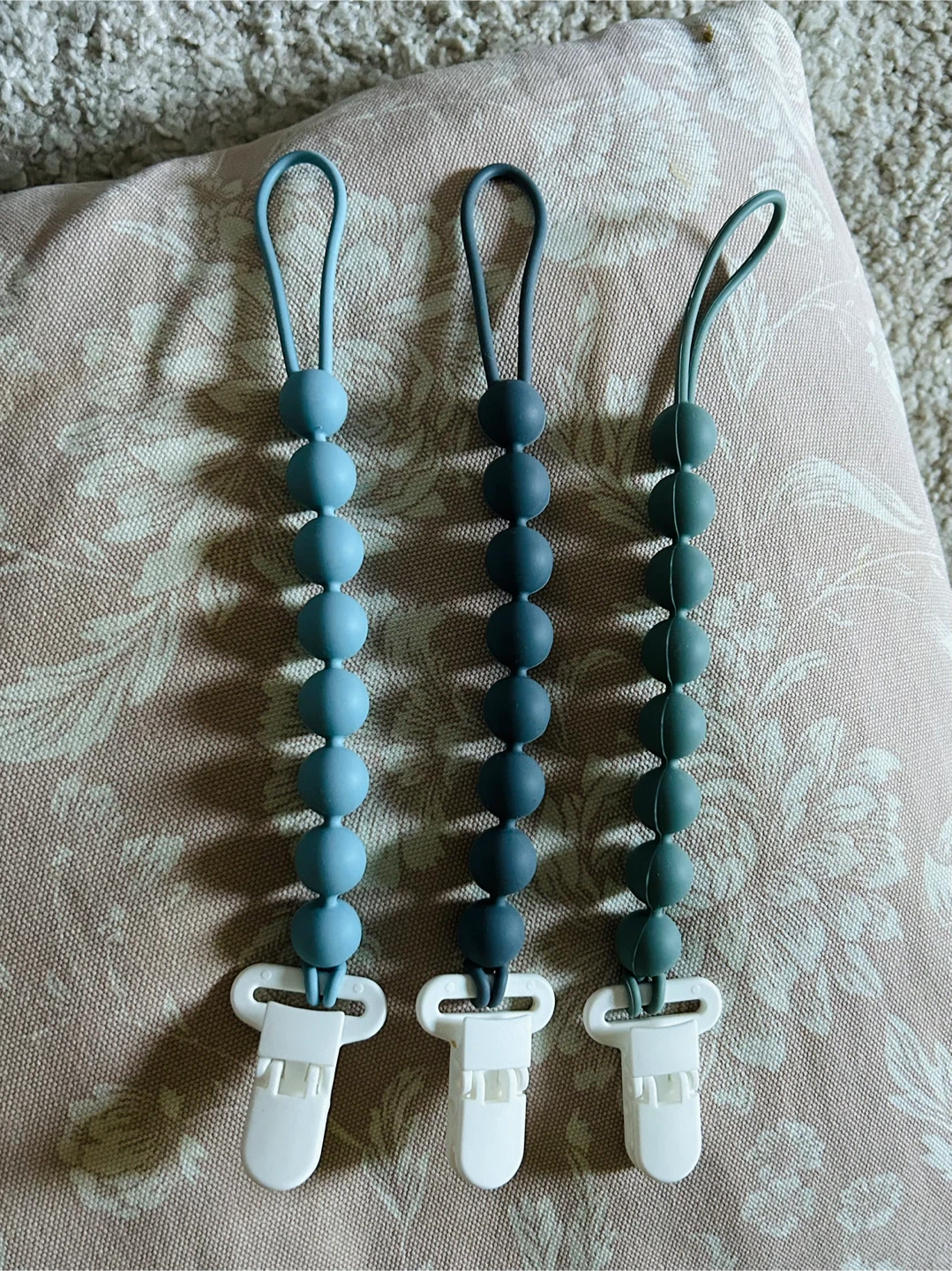 Silicone Pacifier Clips, Set of 3