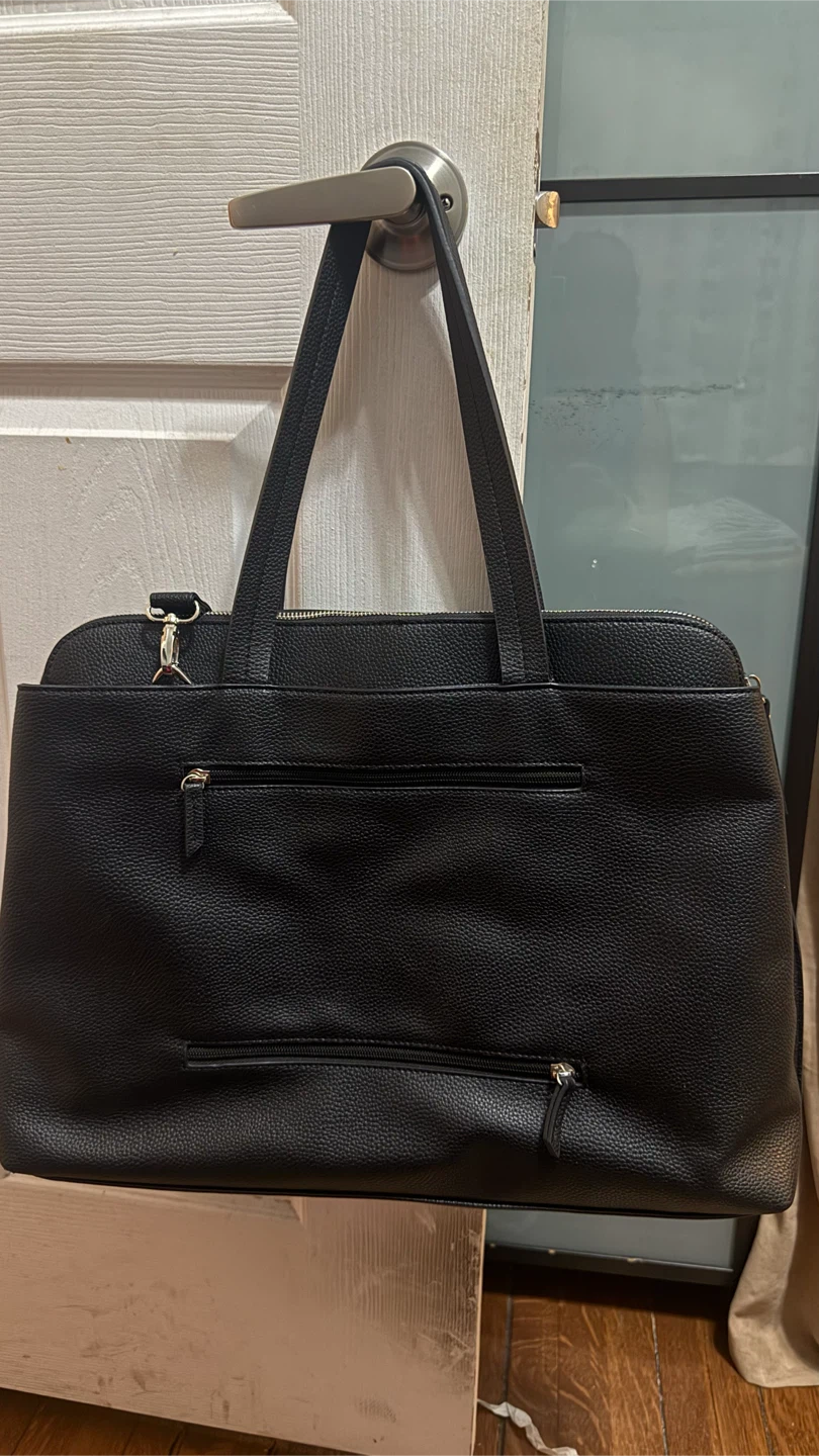 Roots black pebbled faux leather work bag - photo 5