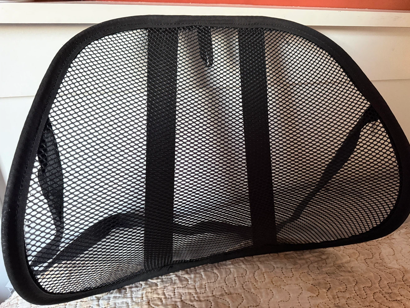 Black Mesh Lumbar Support Back Cushion