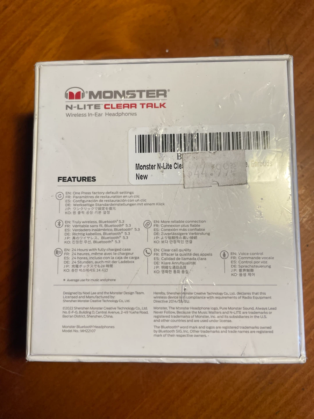 Brand New Sealed Monster N-Lite Clear Talk Earbuds - photo 2