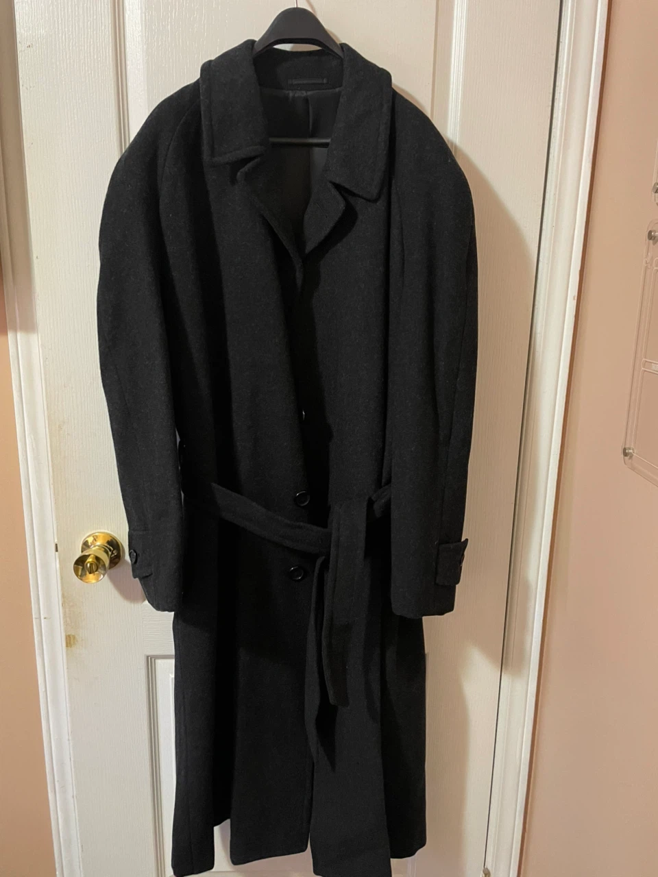 Black Long Wool Overcoat