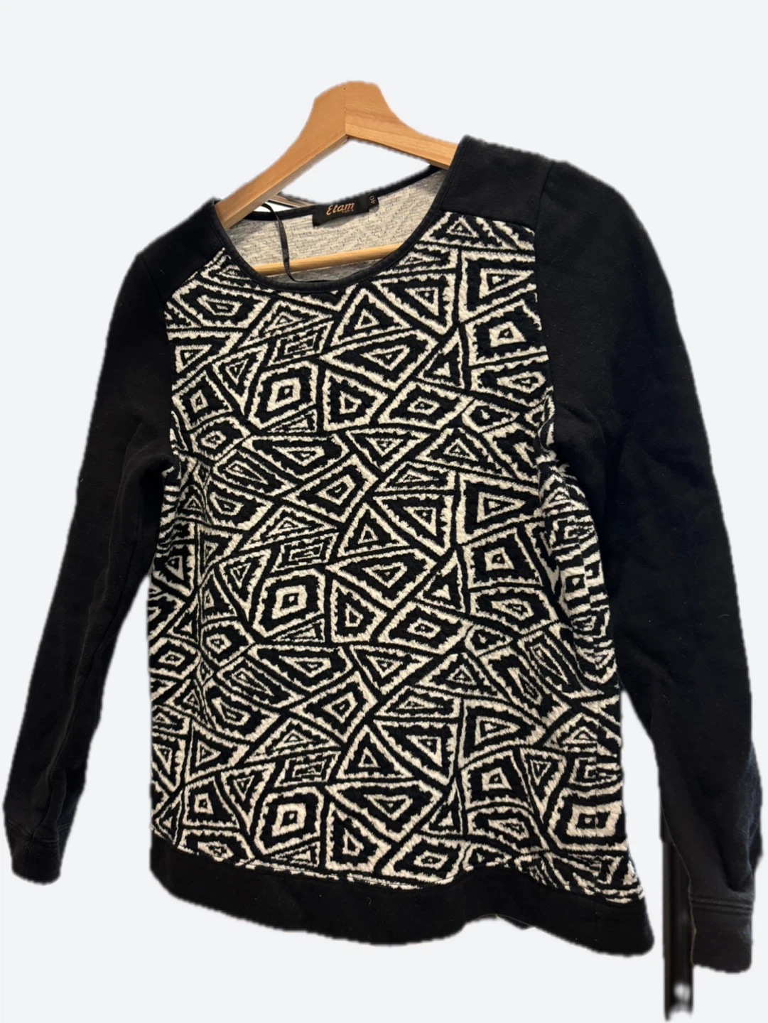 Etam Black and White Patterned Sweatshirt