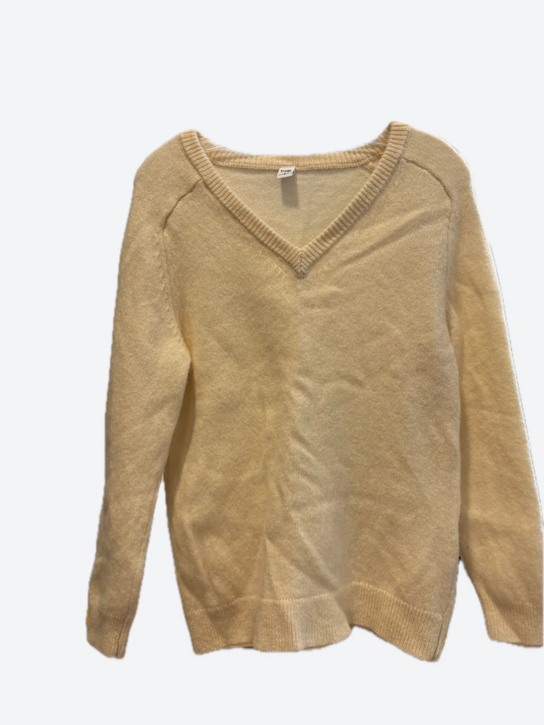 Twik Cream V-Neck 100%Wool Sweater