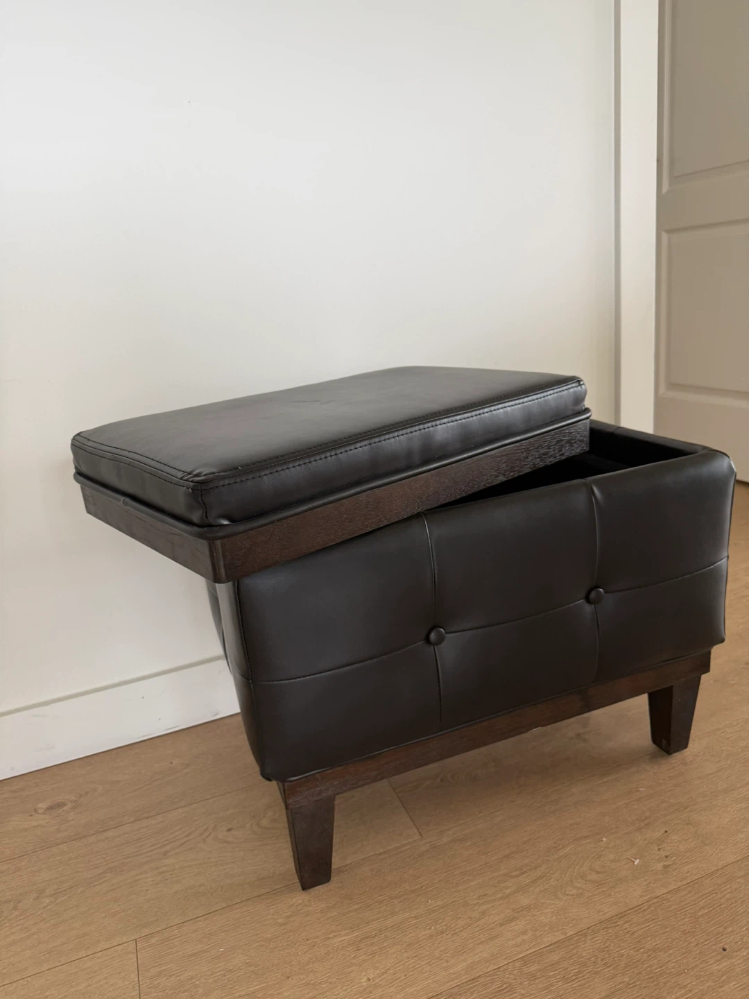 Dark Brown/Black Storage Ottoman - photo 2