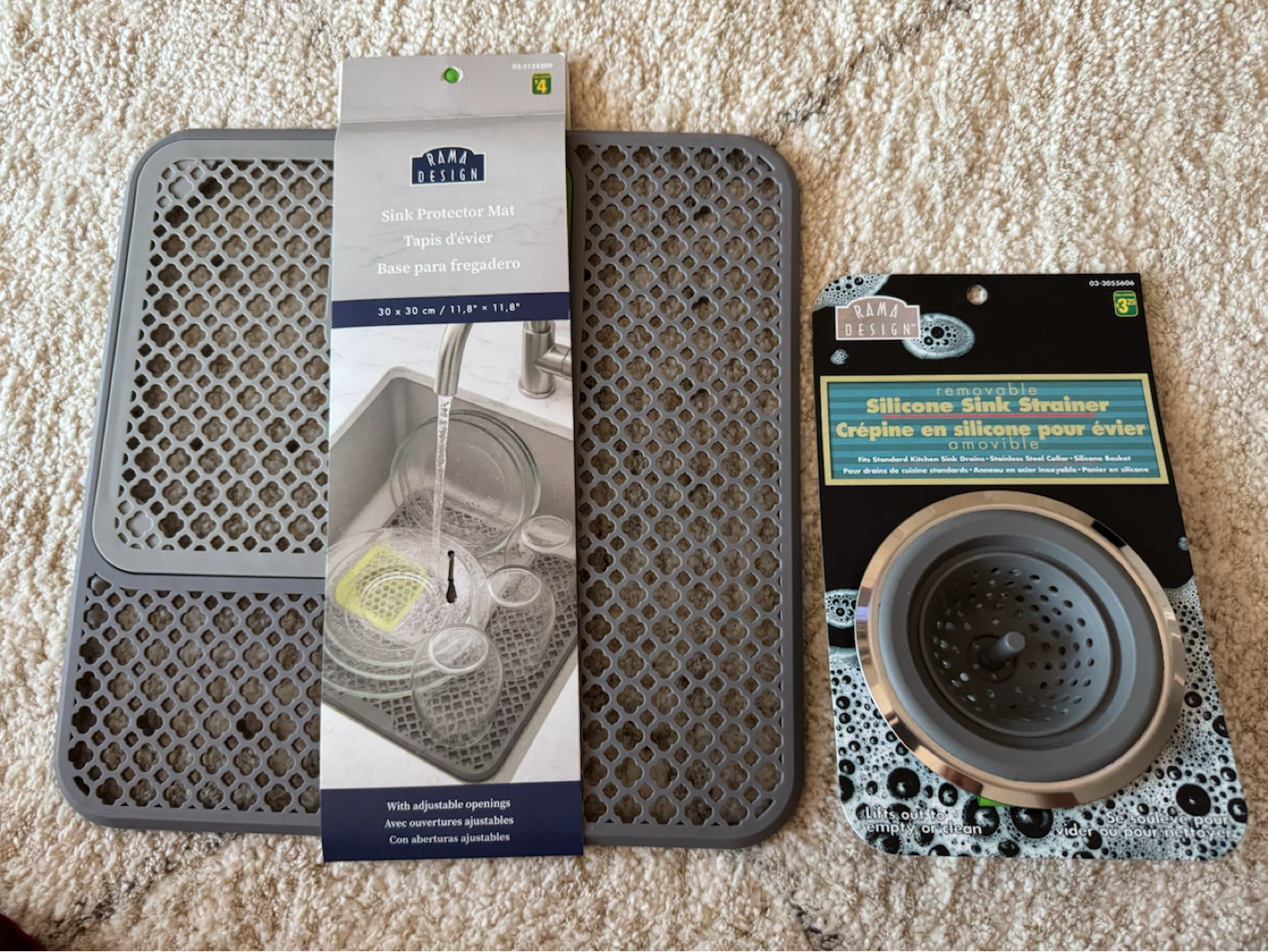 Design Sink Mat and Strainer Set