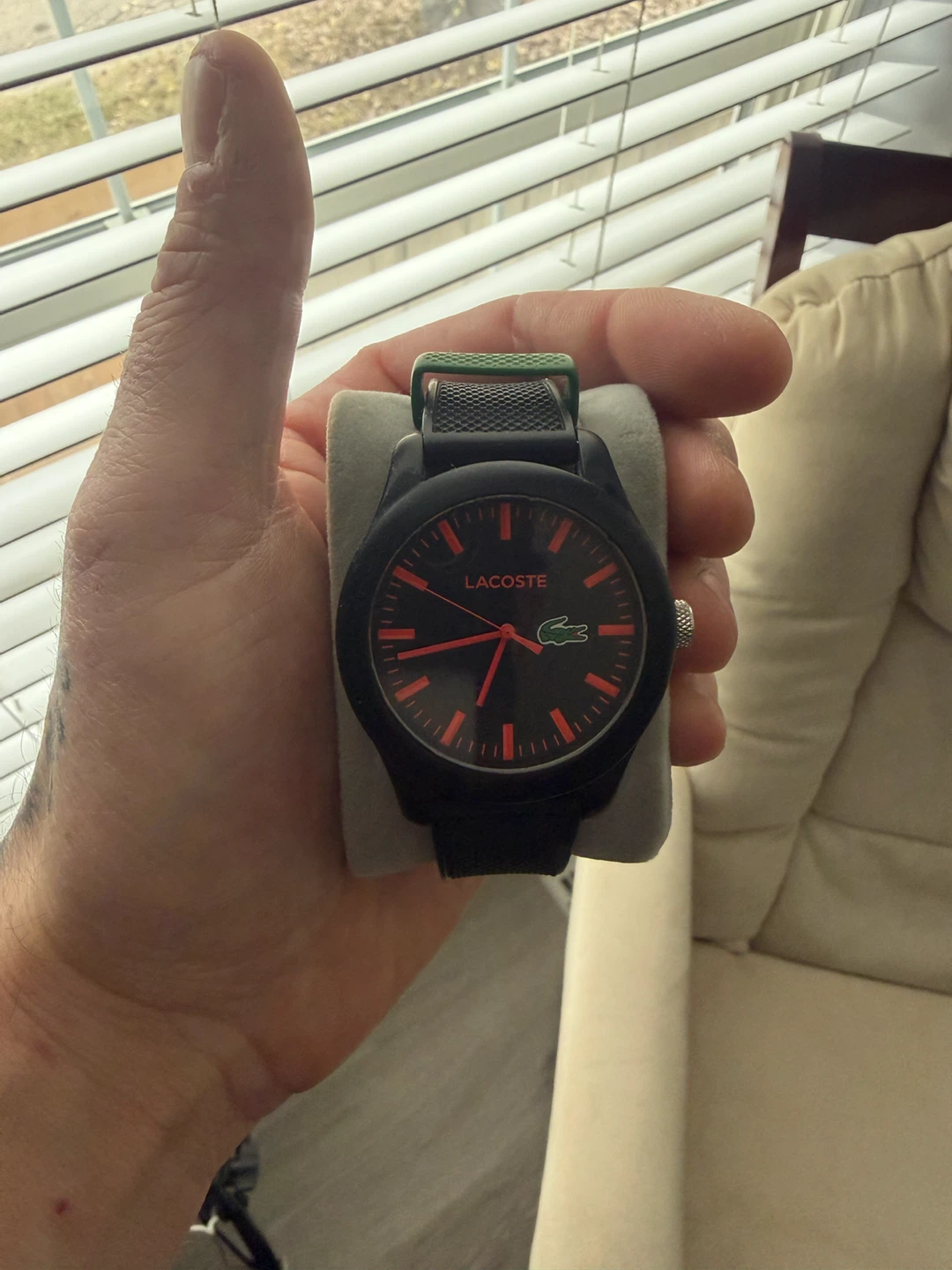 Lacoste Black and Red Wristwatch