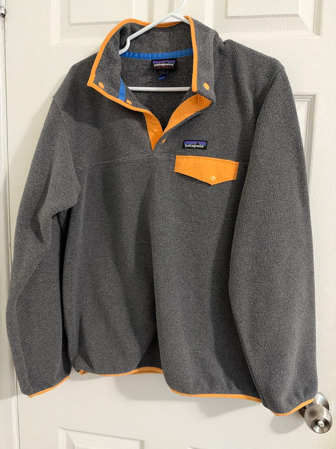 Patagonia Synchilla Snap-T Fleece Pullover - Grey/Orange