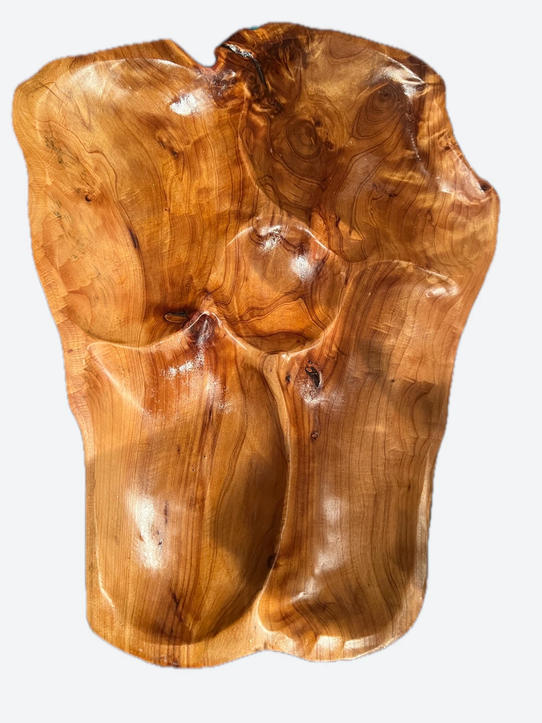 Hand-Carved Wooden Serving Tray