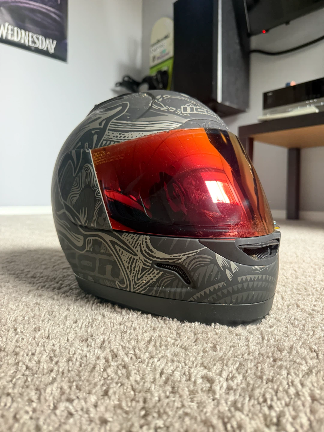 Icon Motorcycle Helmet with Bluetooth