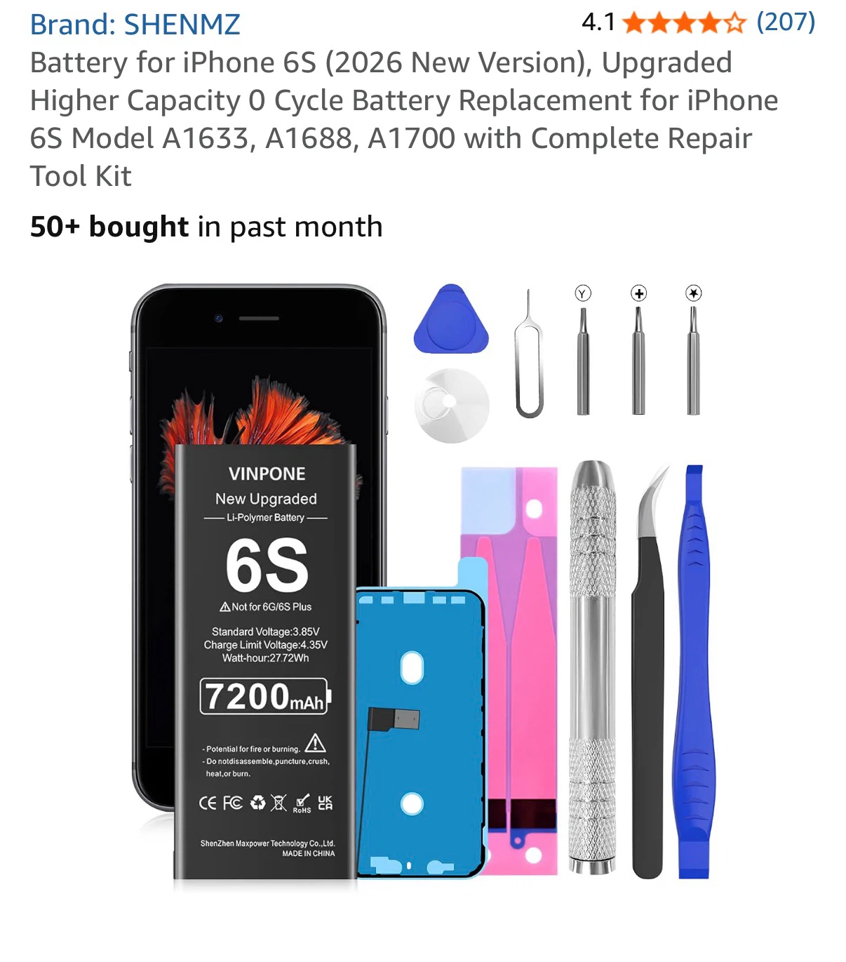 iPhone 6s Replacement Battery (Brand New)