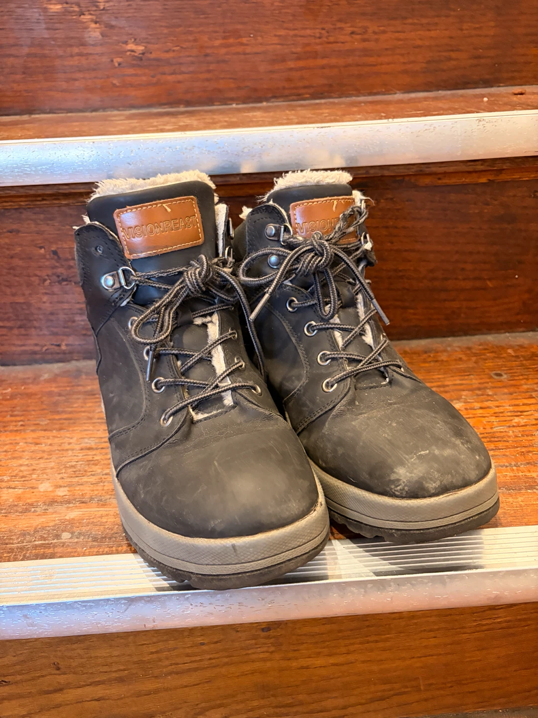 Black Faux-Fur Lined Winter Boots