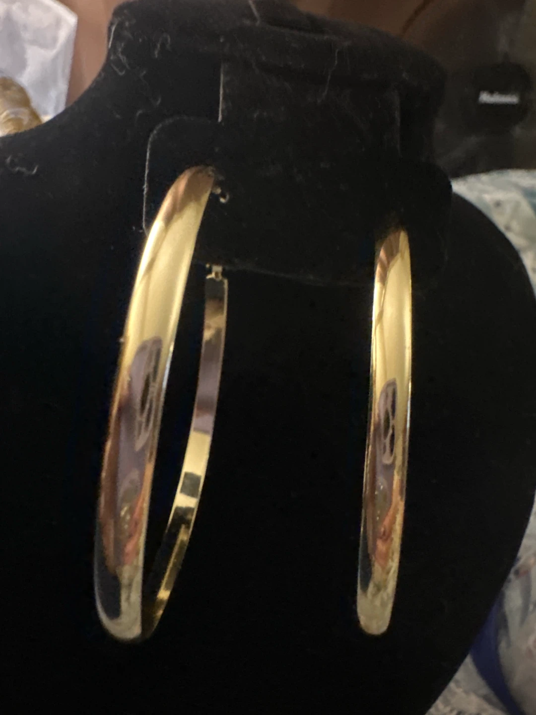 14k gold laminated Large Gold Hoop Earrings - photo 2