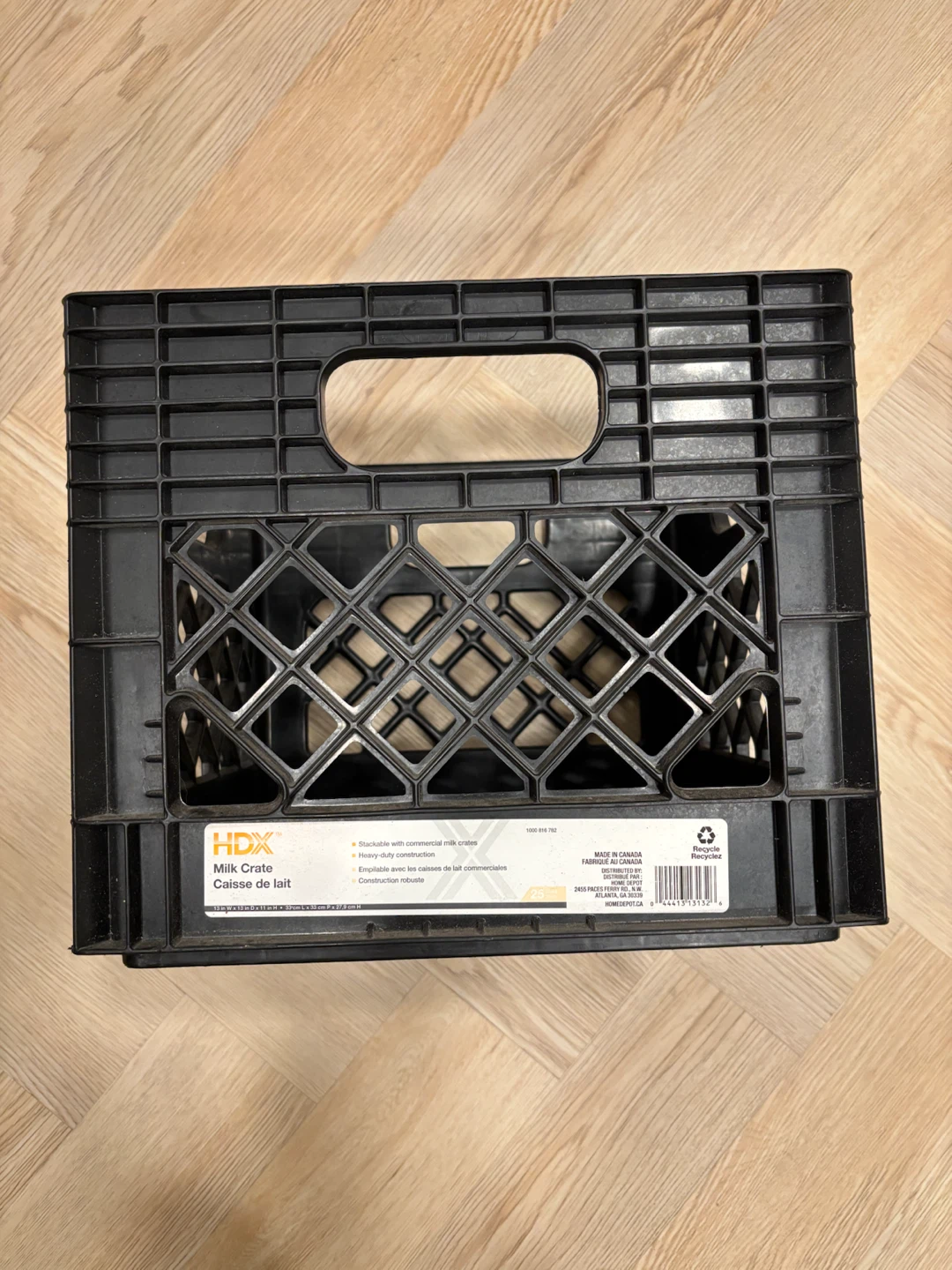 HDX Plastic Milk Crate