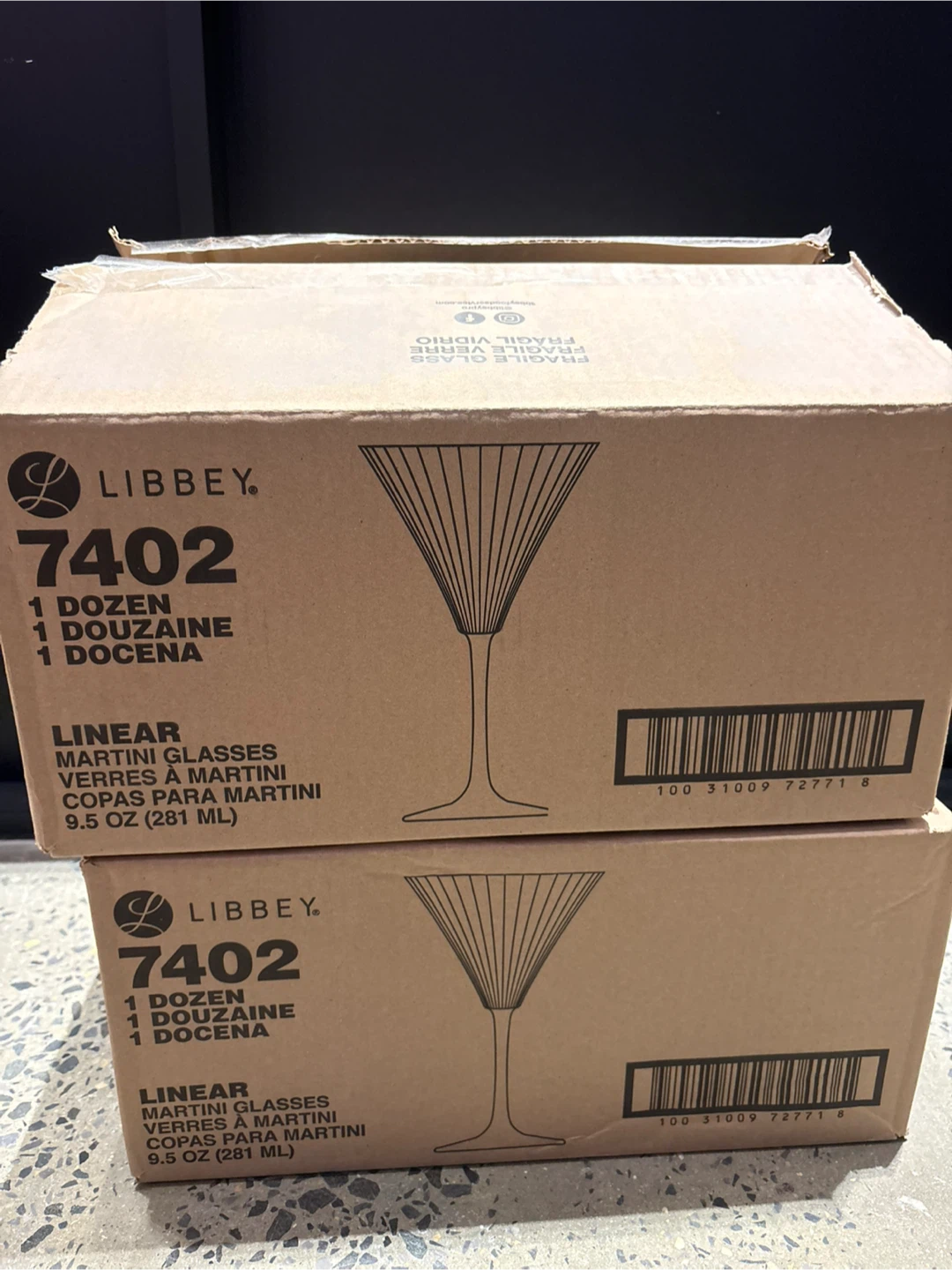 Libbey Linear Martini Glasses - 12 count