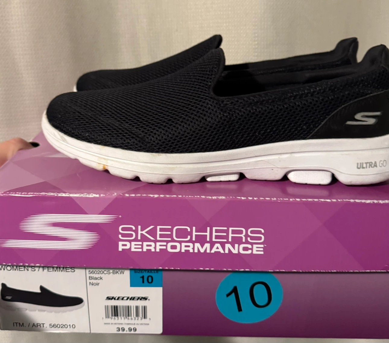 Skechers Goga Mat Slip-Ons Black Size 10