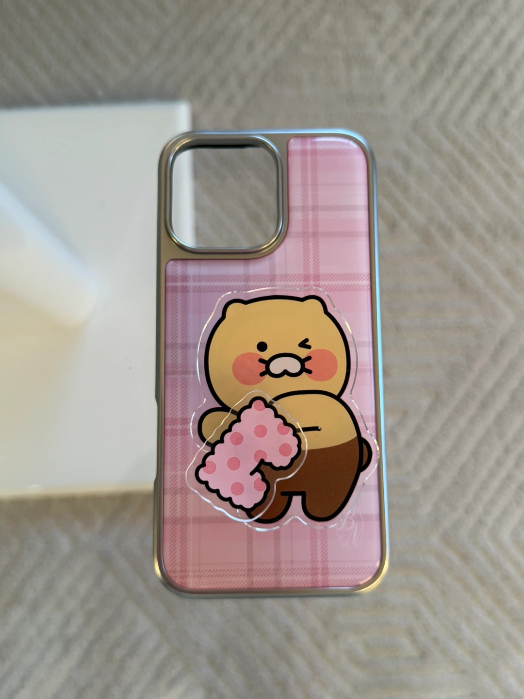 Cute Kakao Friends griptok + iPhone 16 Pro max Case✨