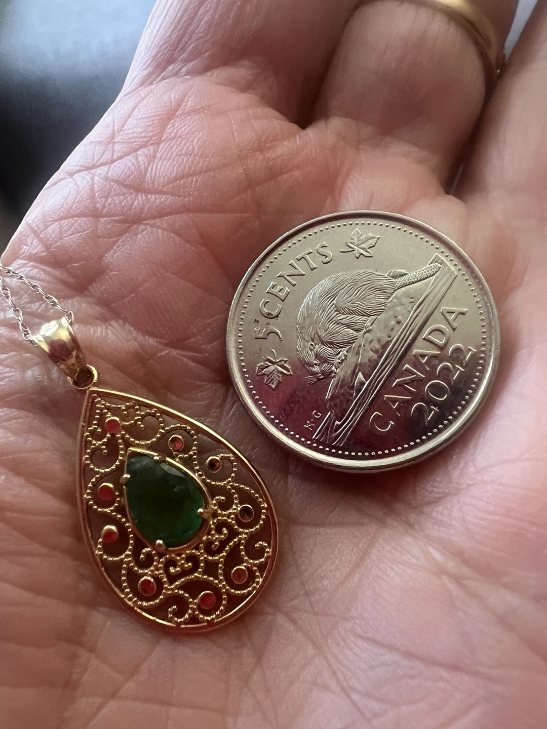 14 k emerald and 10 k chain - photo 4
