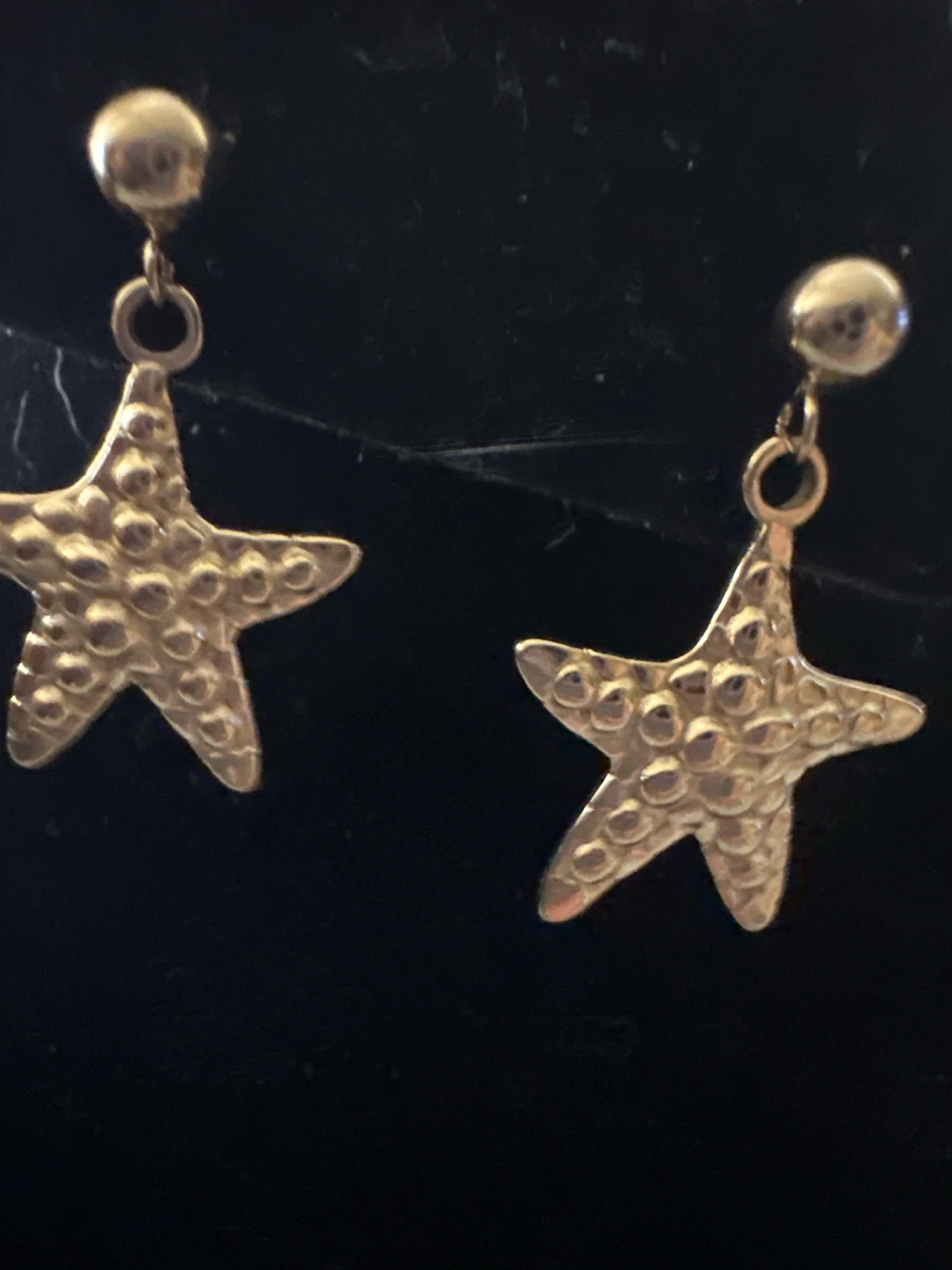 Gold-tone stainless steel Starfish Drop Earrings
