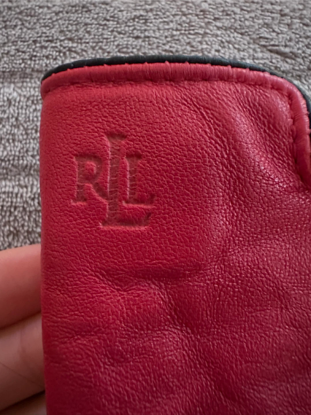 Ralph Lauren Leather Gloves - Red - XL - photo 2