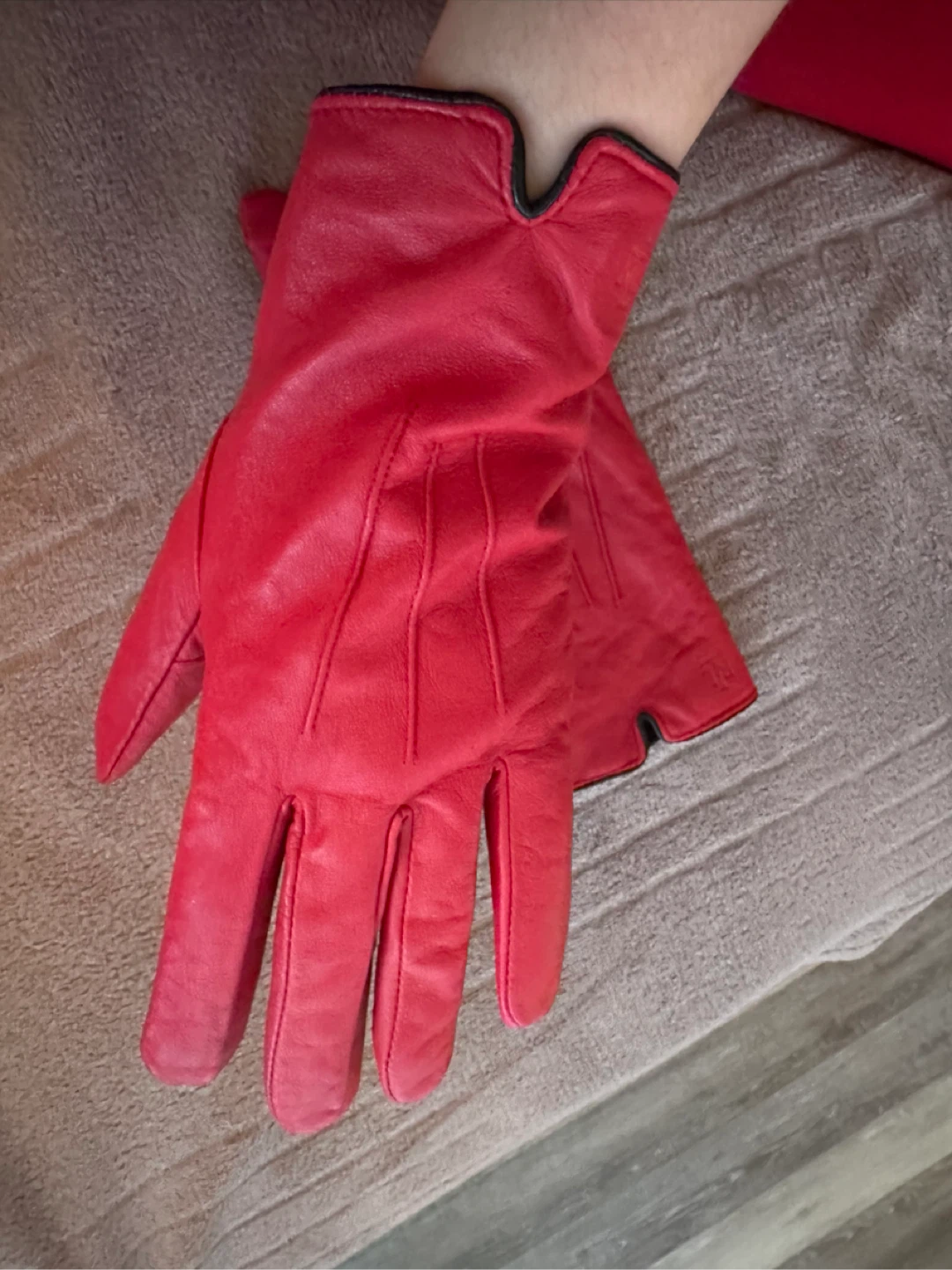 Ralph Lauren Leather Gloves - Red - XL - photo 4