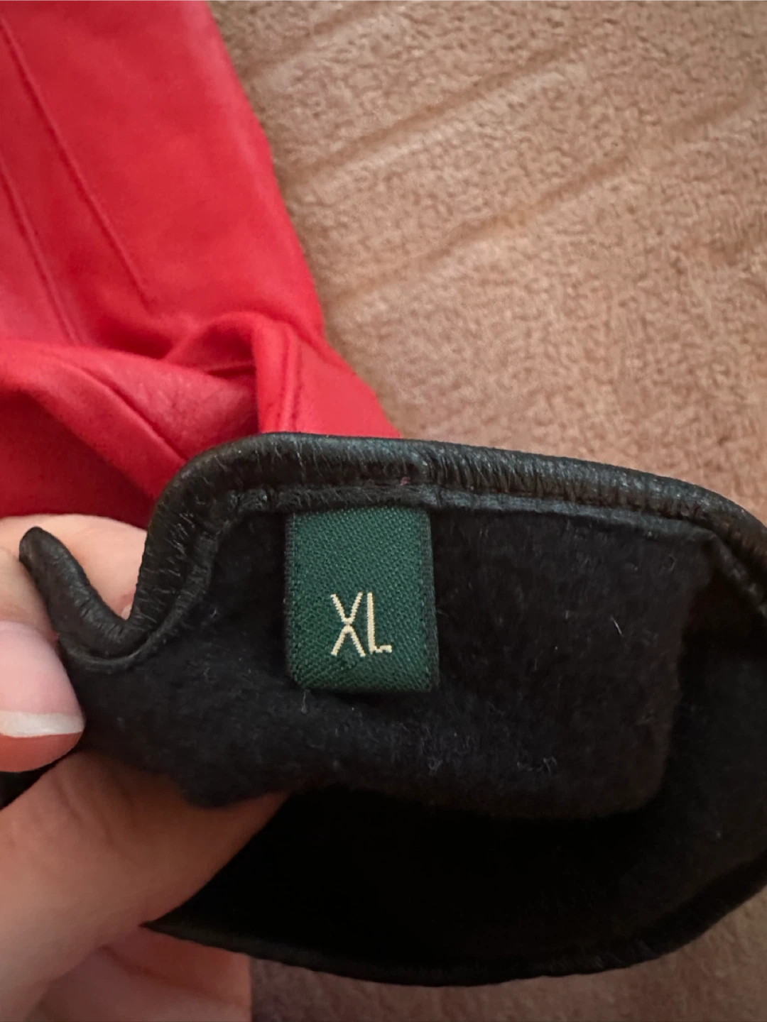 Ralph Lauren Leather Gloves - Red - XL - photo 5