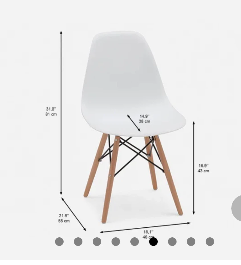 4 Structube Eiffel Dining Chairs (White) - photo 4