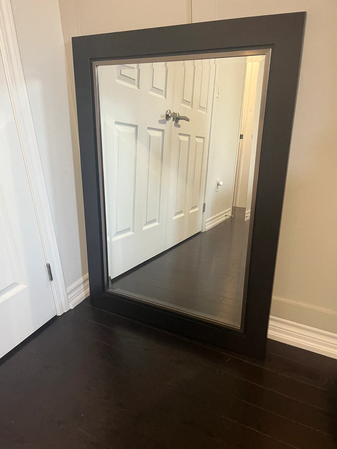 Large black framed mirror - photo 2