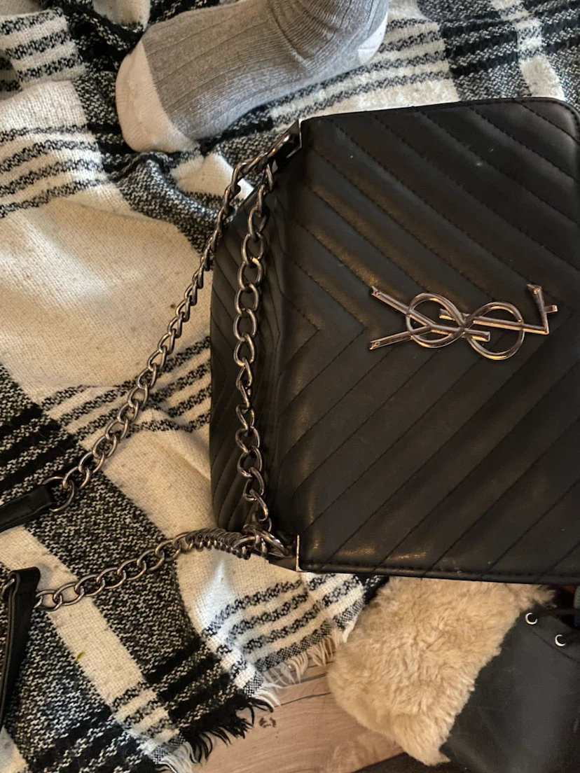 Black YSL quilted chain bag