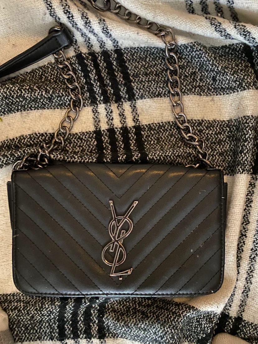 Black YSL quilted chain bag - photo 3