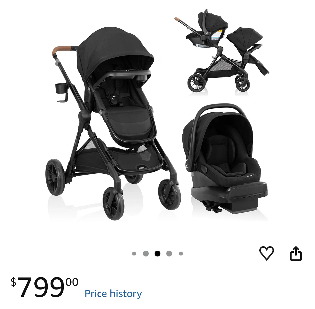 Evenflo Pivot Xpand Double Stroller Car Seat Very Good Condition - photo 2