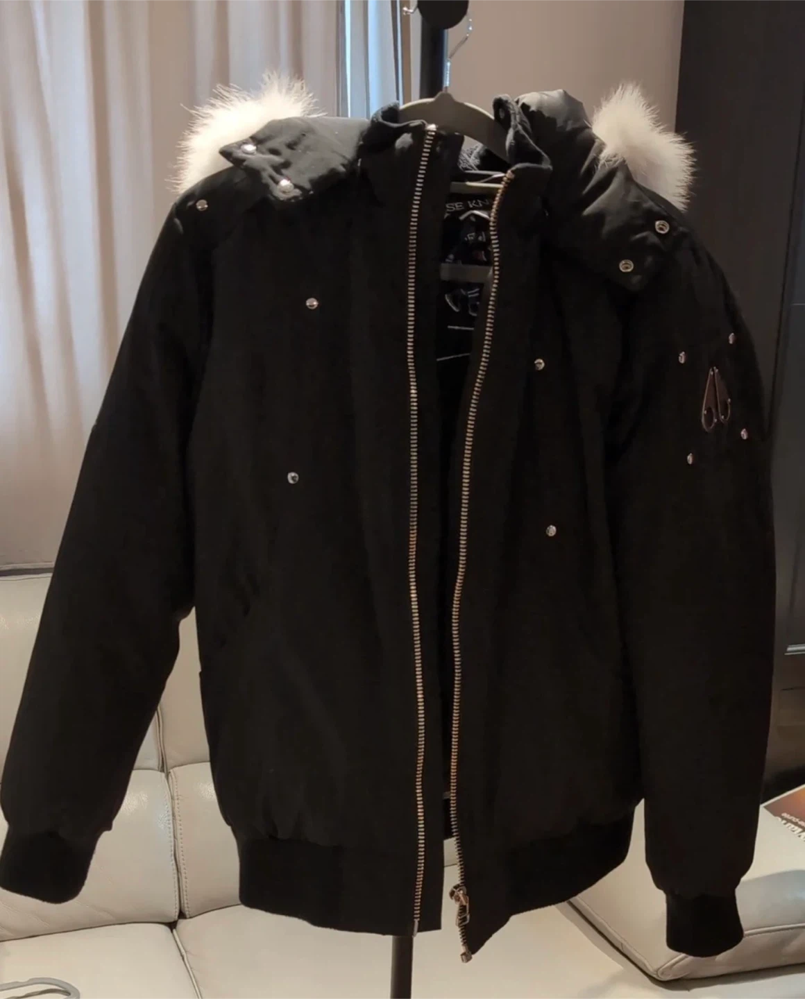 Moose Knuckles Black Bomber Jacket