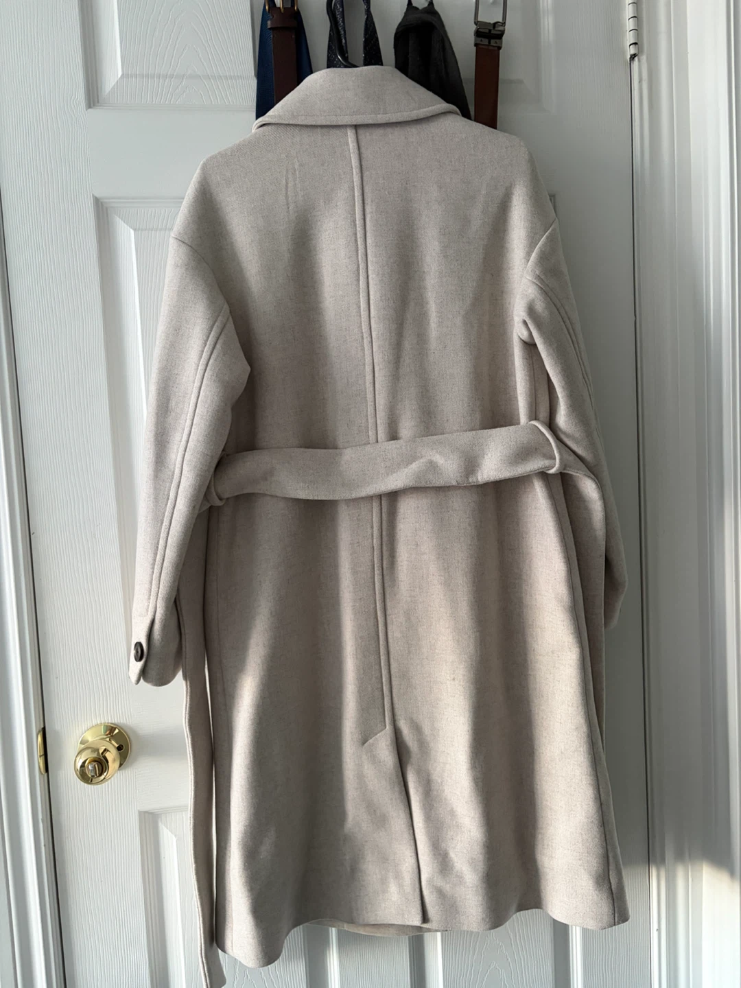 RW&CO. Beige Wool-Blend Double-Breasted Coat - photo 2