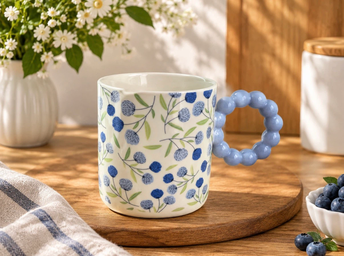 Two New Ceramic Mugs with Bubble Handles - photo 4