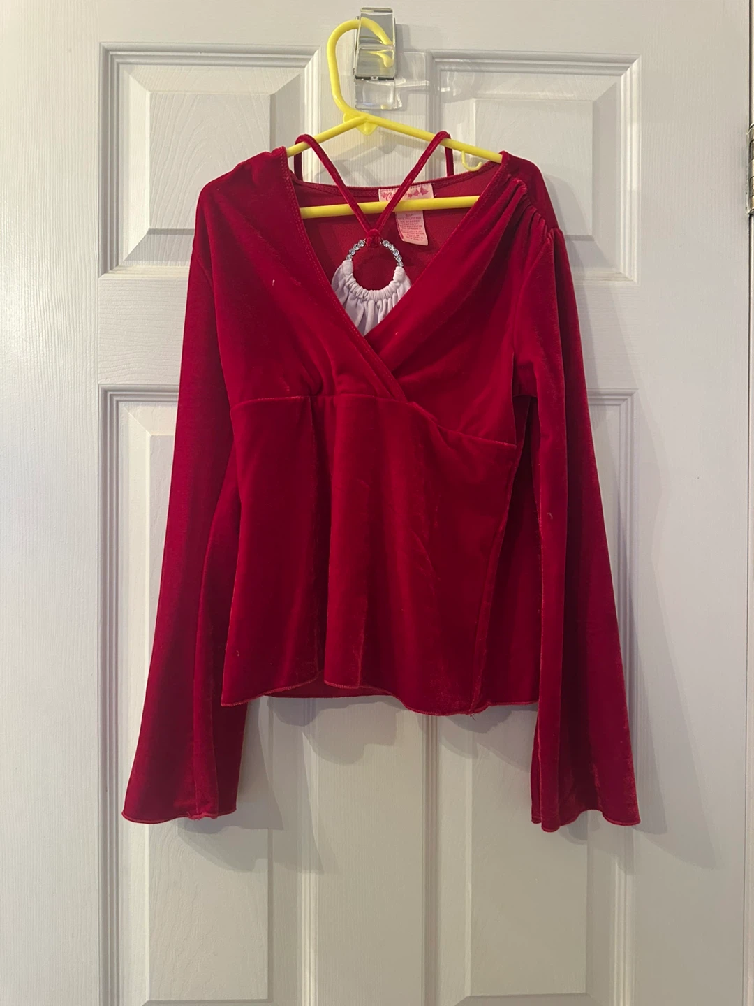 Red velvet long sleeve top