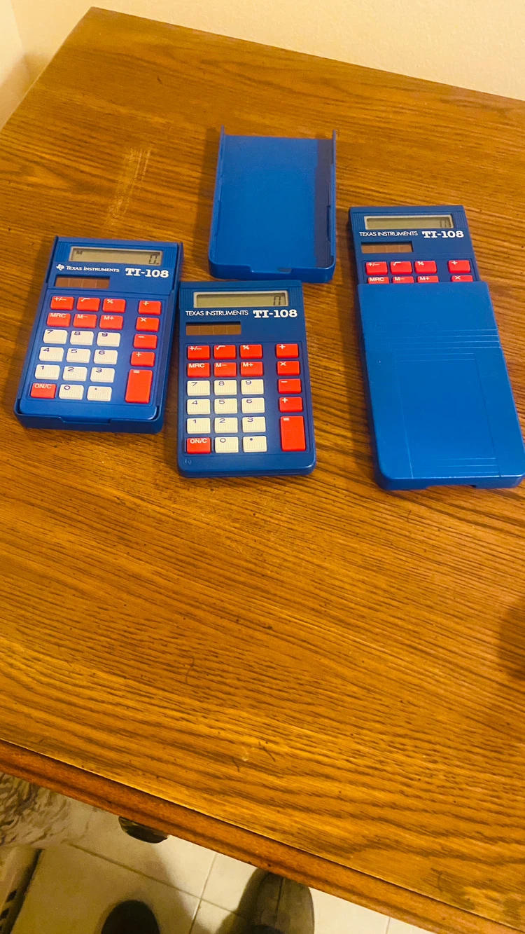 3 Texas Instruments solar powered calculators - photo 4