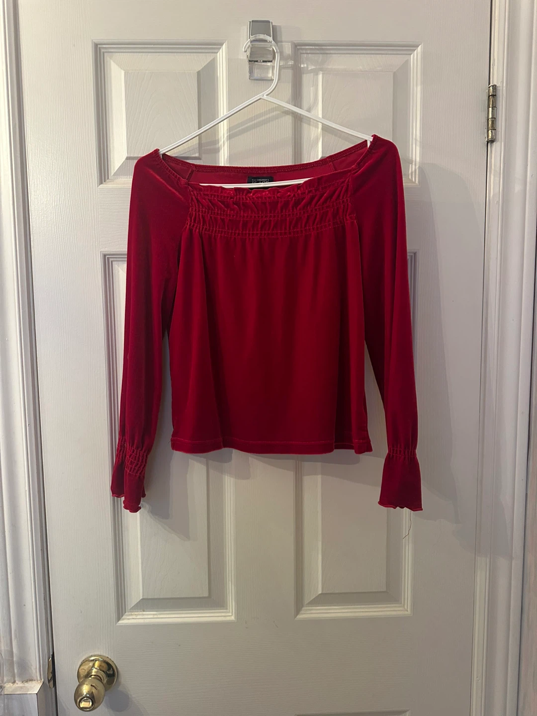 The Children's Place Red Velvet Long Sleeve Top