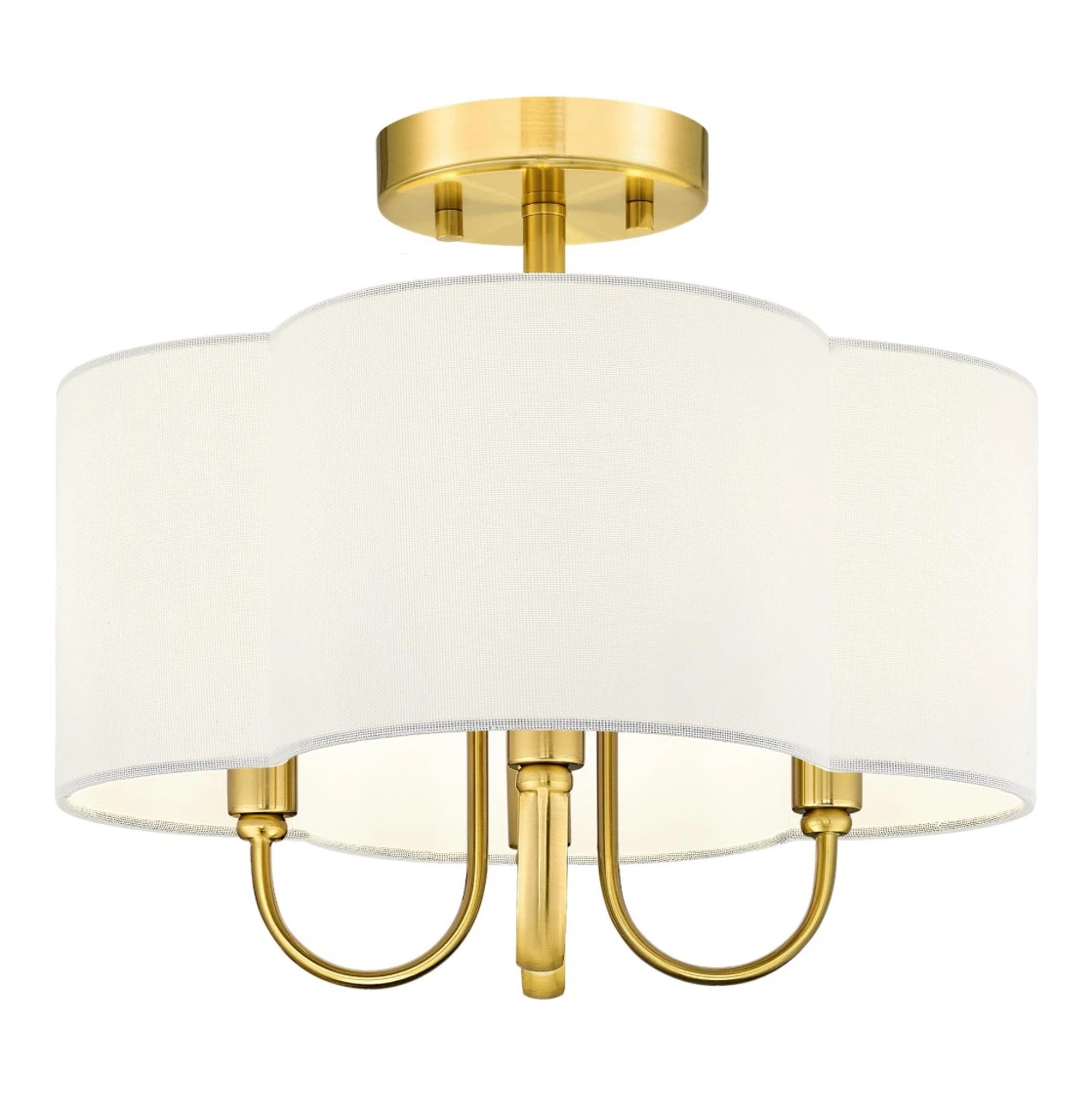 METWET 13.5'' Gold Semi Flush Mount Ceiling