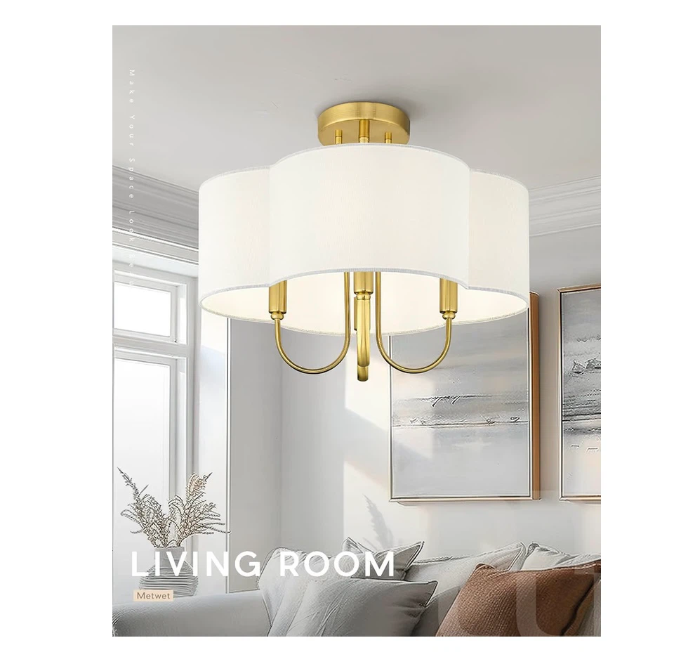 METWET 13.5'' Gold Semi Flush Mount Ceiling - photo 4