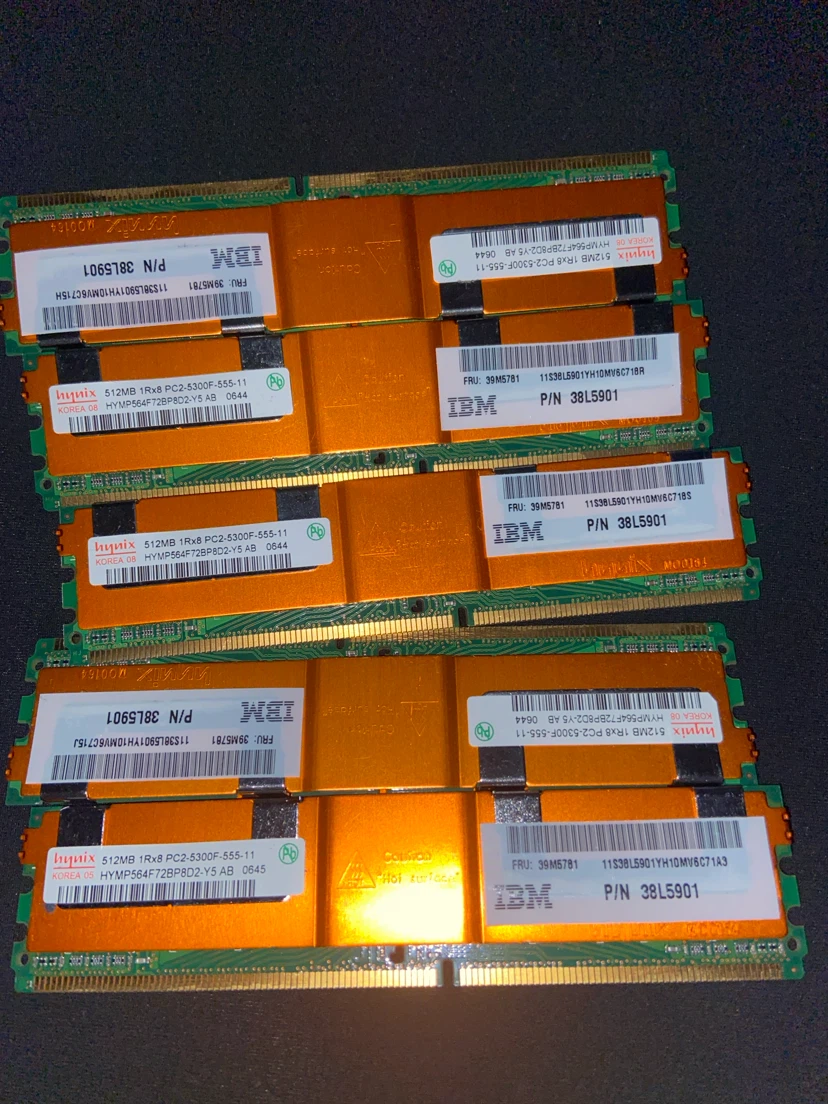 4x 512MB Hynix DDR2 PC2-5300F RAM Modules