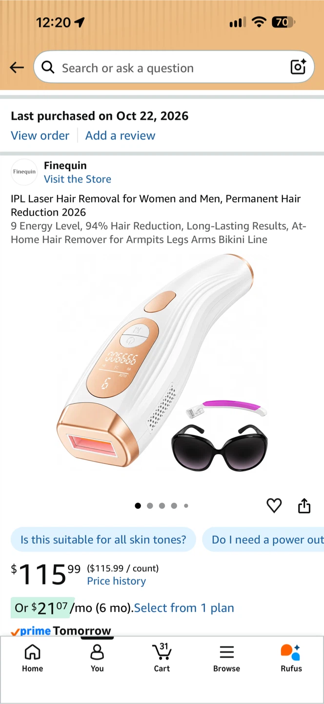 Finequin IPL Laser Hair Removal